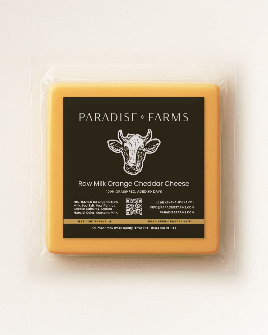 Raw Milk Orange Cheddar Cheese – 8 oz