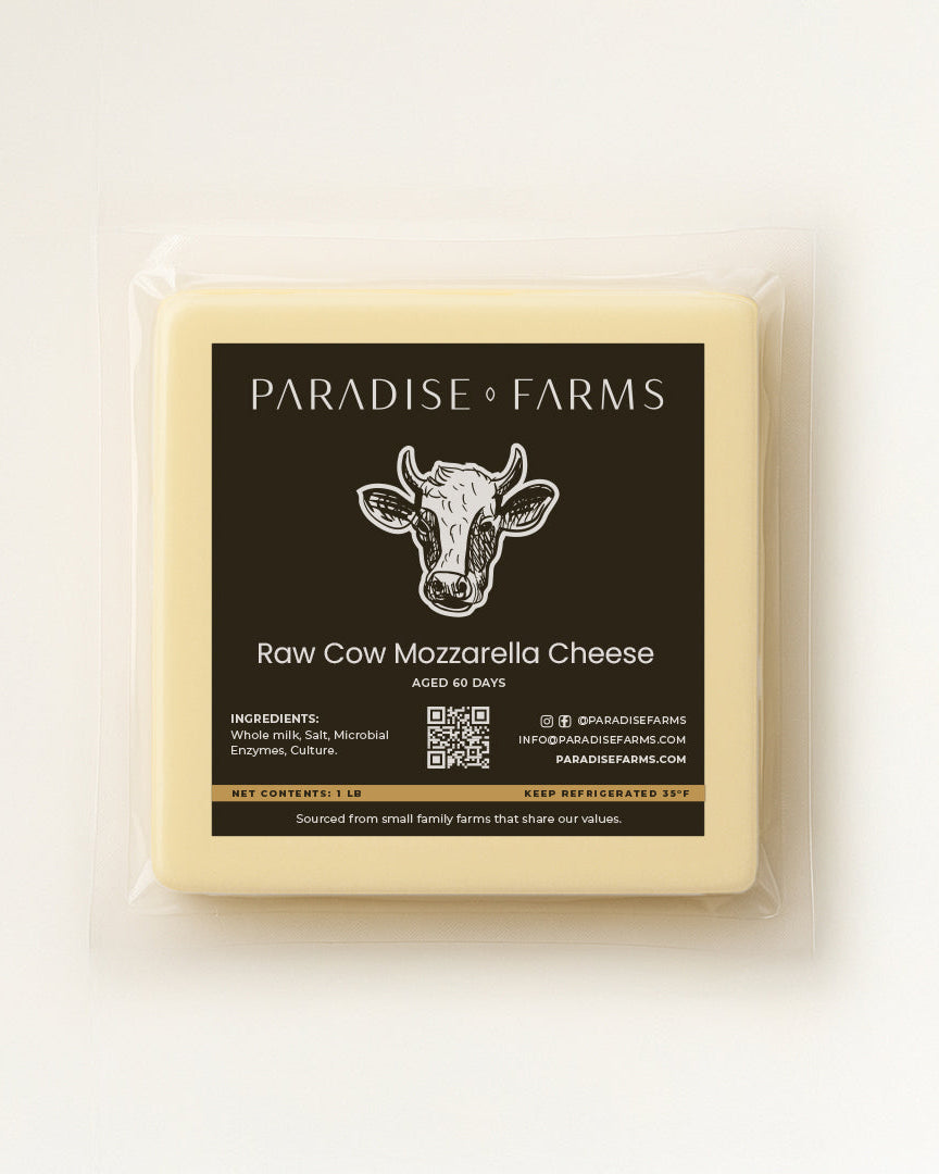 Raw Cow Mozzarella Cheese – 1 lb