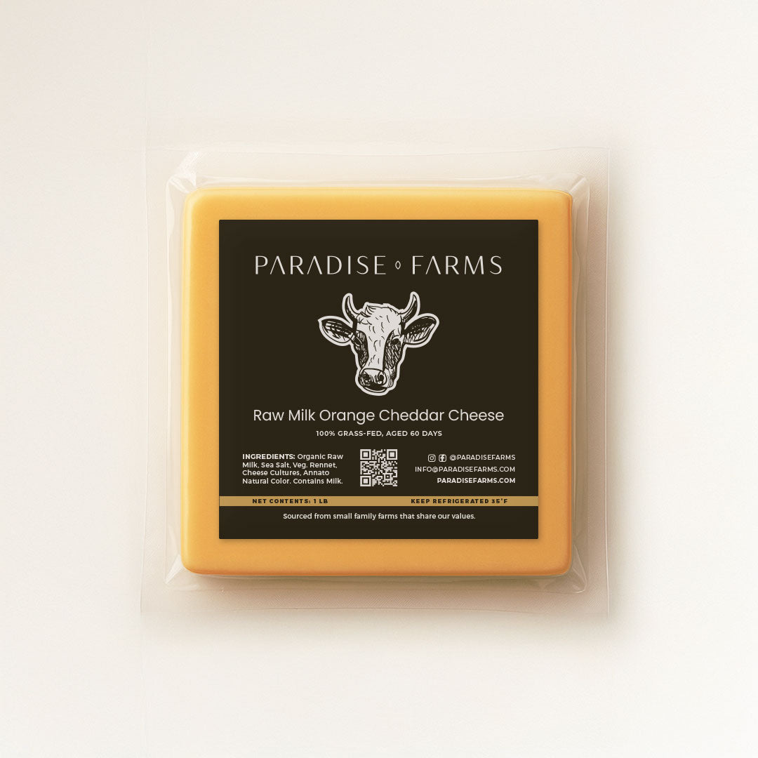 Cheese, Raw Milk Orange Cheddar  (8oz)